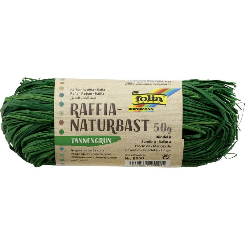 folia Raffia-Naturbast, 50 g, tannengrün