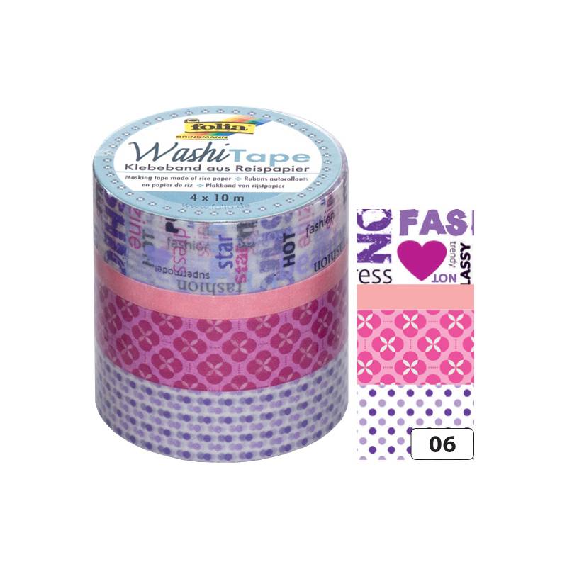 folia Deko-Klebeband Washi-Tape MÄDCHENTRAUM, 4er Set
