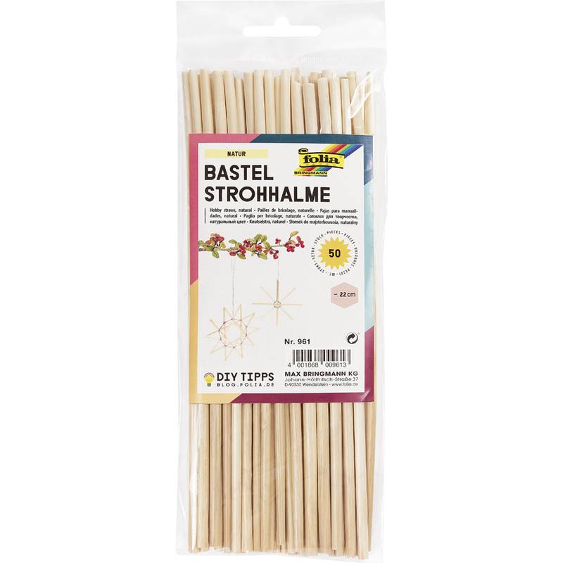 folia Bastelhalme, Länge: 220 mm, natur