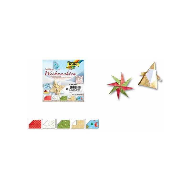 folia Faltblätter "Weihnachten", 150 x 150 mm, 80 g/qm