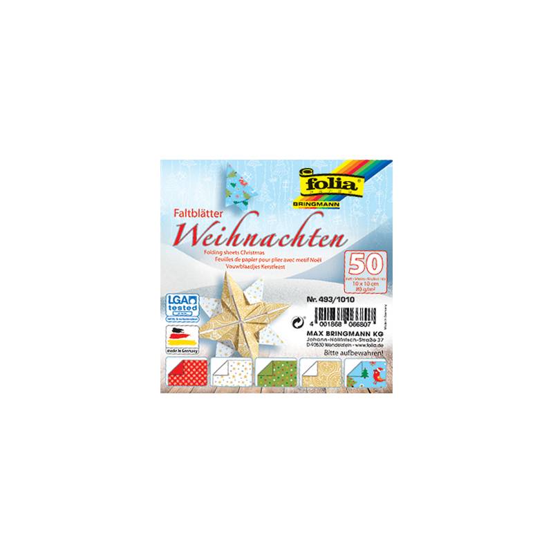 folia Faltblätter "Weihnachten", 100 x 100 mm, 80 g/qm
