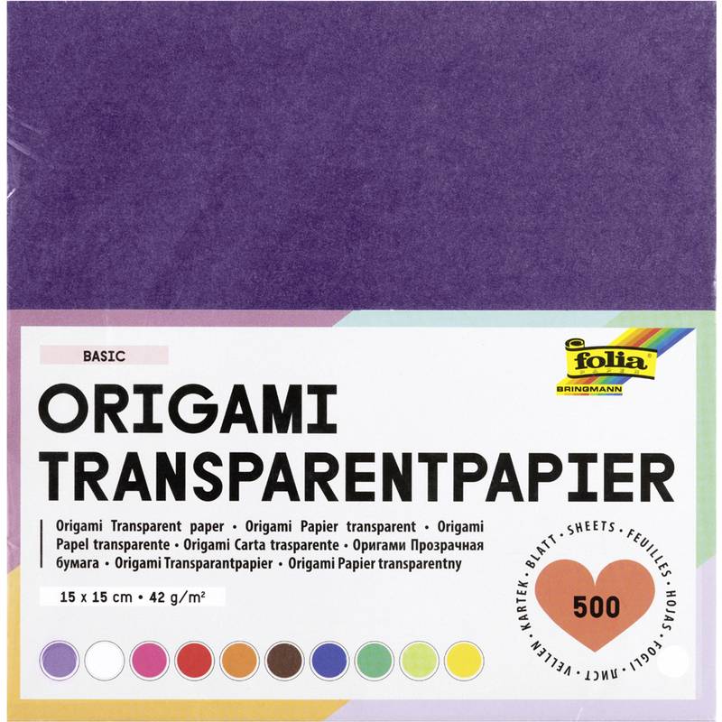 folia Transparentpapier-Faltblätter, 150 x 150 mm