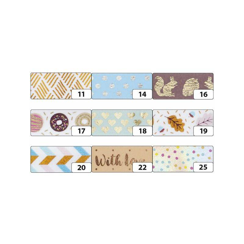 folia Deko-Klebeband Washi-Tape Hotfoil Gold Herzchen