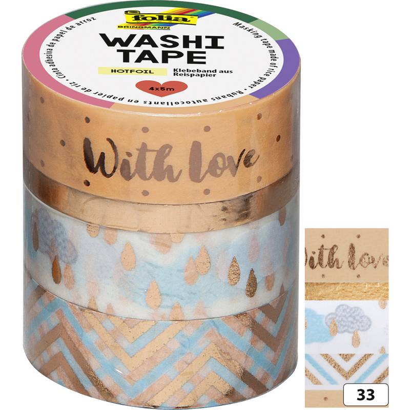 folia Deko-Klebeband Washi-Tape Hotfoil Rosegold II, 4er