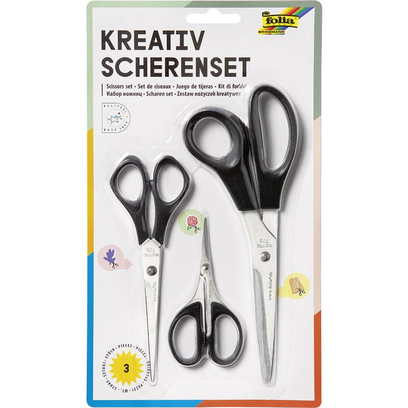 folia Kreativ-Scherenset, 3-teilig