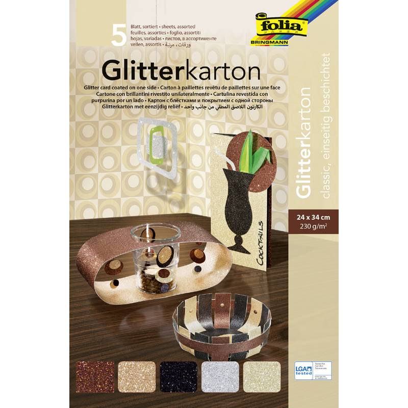 folia Glitterkarton "Classic", 240 x 340 mm, 300 g/qm