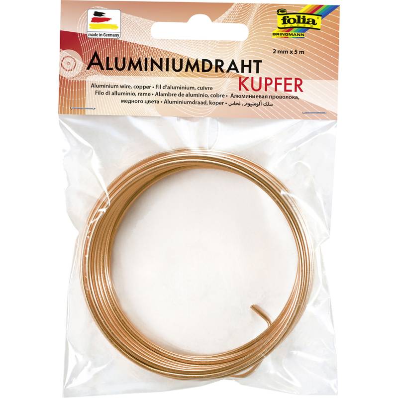 folia Aluminium-Basteldraht, 2 mm x 5 m, kupfer