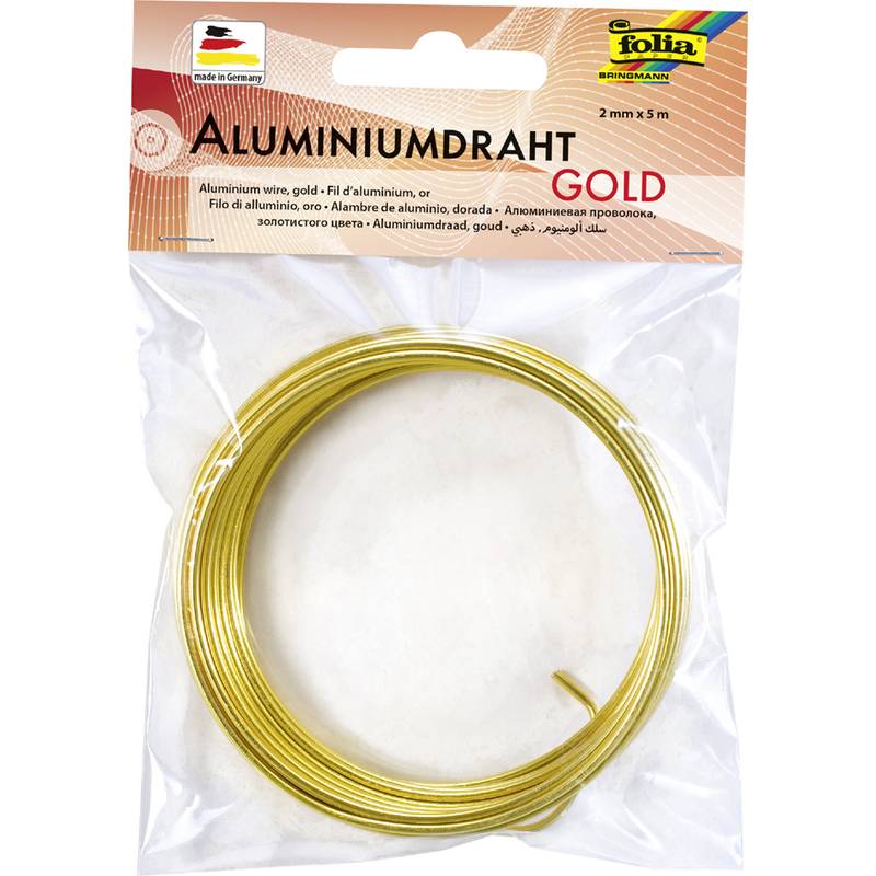 folia Aluminium-Basteldraht, 2 mm x 5 m, gold