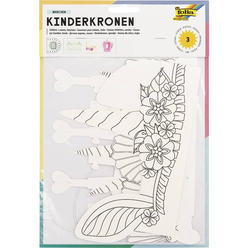 folia Kinderhüte-Set "MÄRCHEN", aus Pappe, weiß