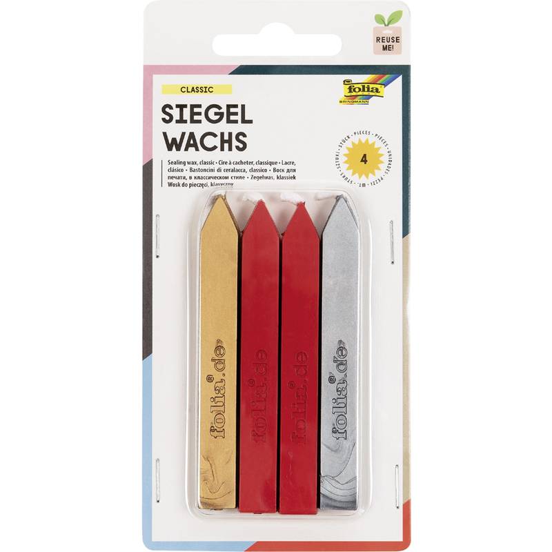 folia Siegelwachskerzen CLASSIC, 4er Set