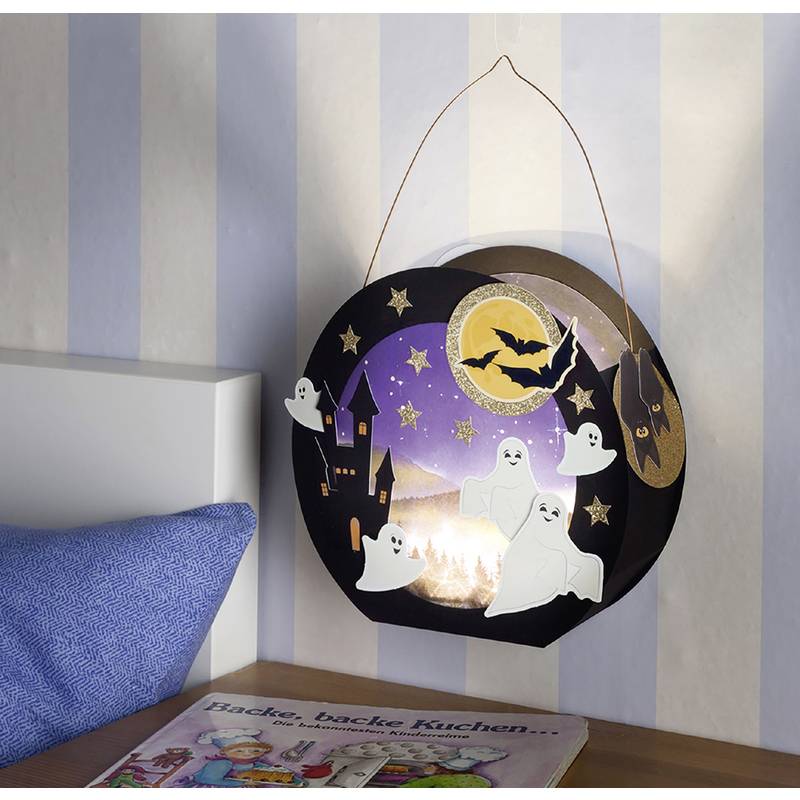 folia Laternen-Bastelset "GESPENST", schwarz