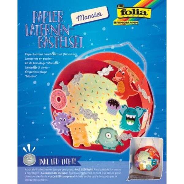 Bastelset Laterne Monster - mit LED.