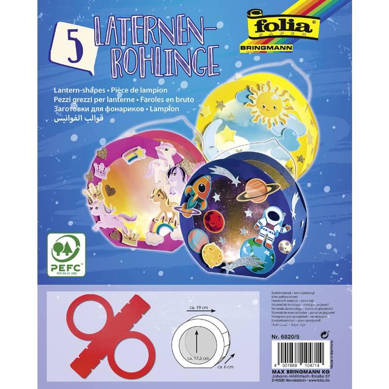 folia Laternen-Zuschnitt, aus Fotokarton, hochrot