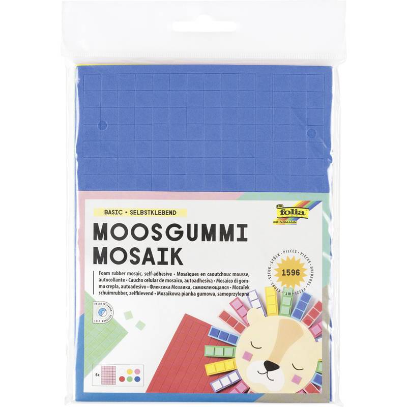 folia Moosgummi-Mosaik "Basic", selbstklebend, 1.596 Teile