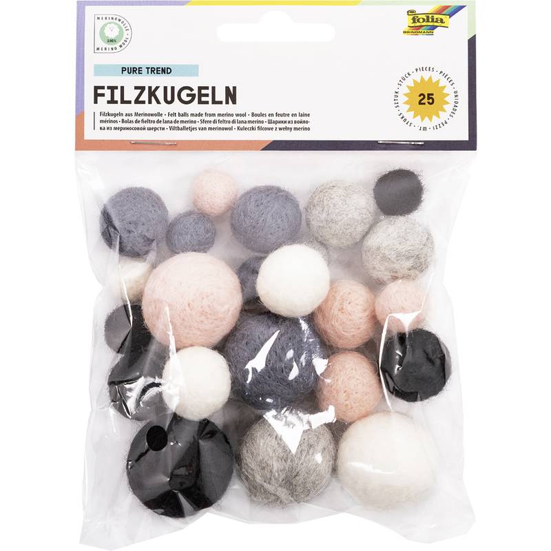 folia Filzkugeln PURE TREND, Merinowolle