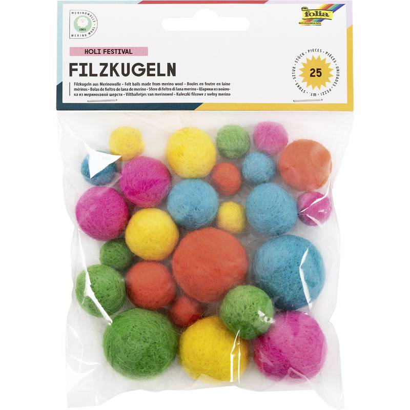 folia Filzkugeln HOLI FESTIVAL, Merinowolle