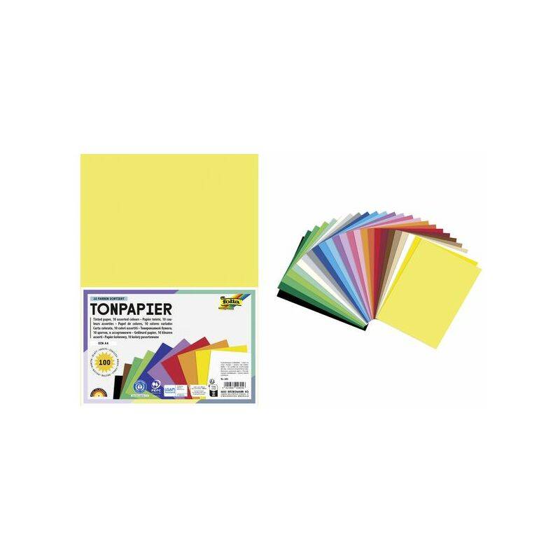 folia Tonpapier, DIN A4, 130 g/qm, farbig sortiert