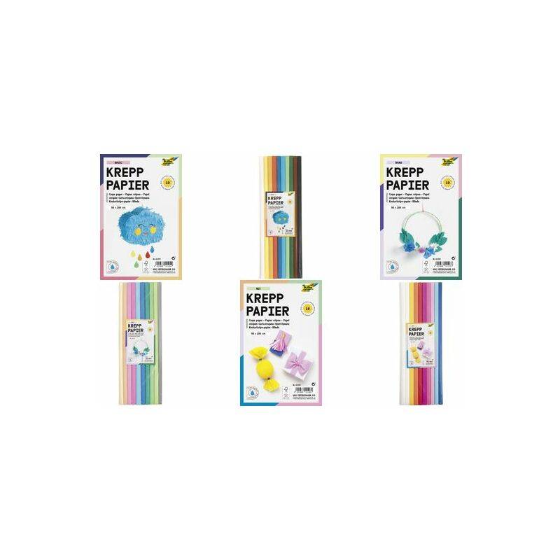 folia Krepppapier-Rollen MIX, 500 mm x 2 m, sortiert