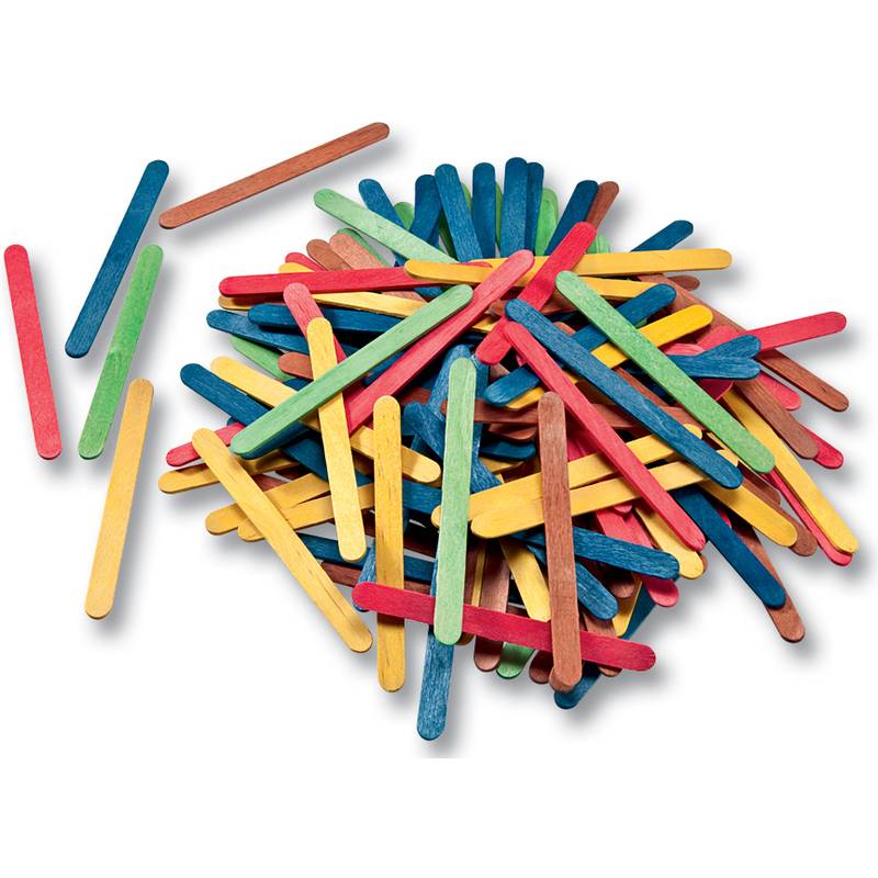 folia Holzstäbchen, Länge: 114 mm, farbig sortiert