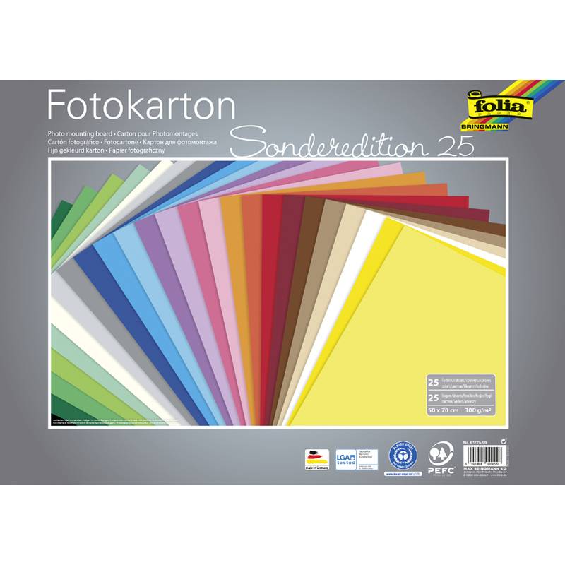 folia Fotokarton, (B)500 x (H)700 mm, 300 g/qm, sortiert