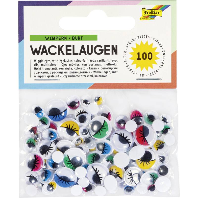 folia Wackelaugen mit Wimpern, nicht selbstklebend