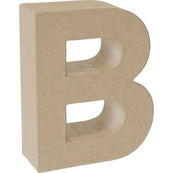 Pappmache 3D-Buchstabe B 17,5x14,6x5,5 cm natur