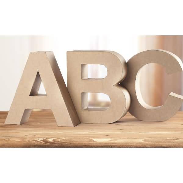 Pappmache 3D-Buchstabe B 17,5x14,6x5,5 cm natur