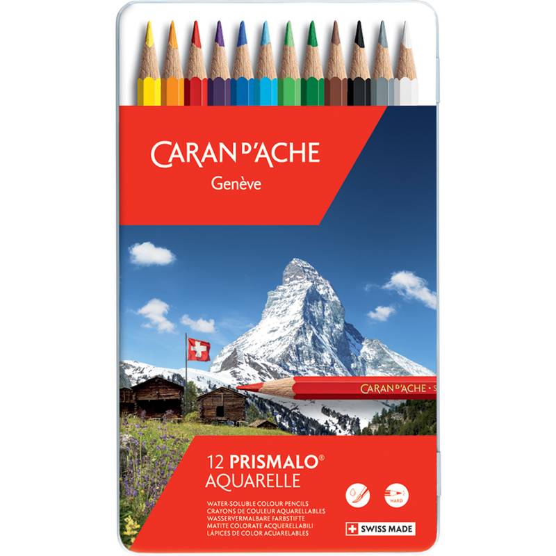 CARAN D'ACHE Buntstifte PRISMALO Aquarelle, 12er Metalletui