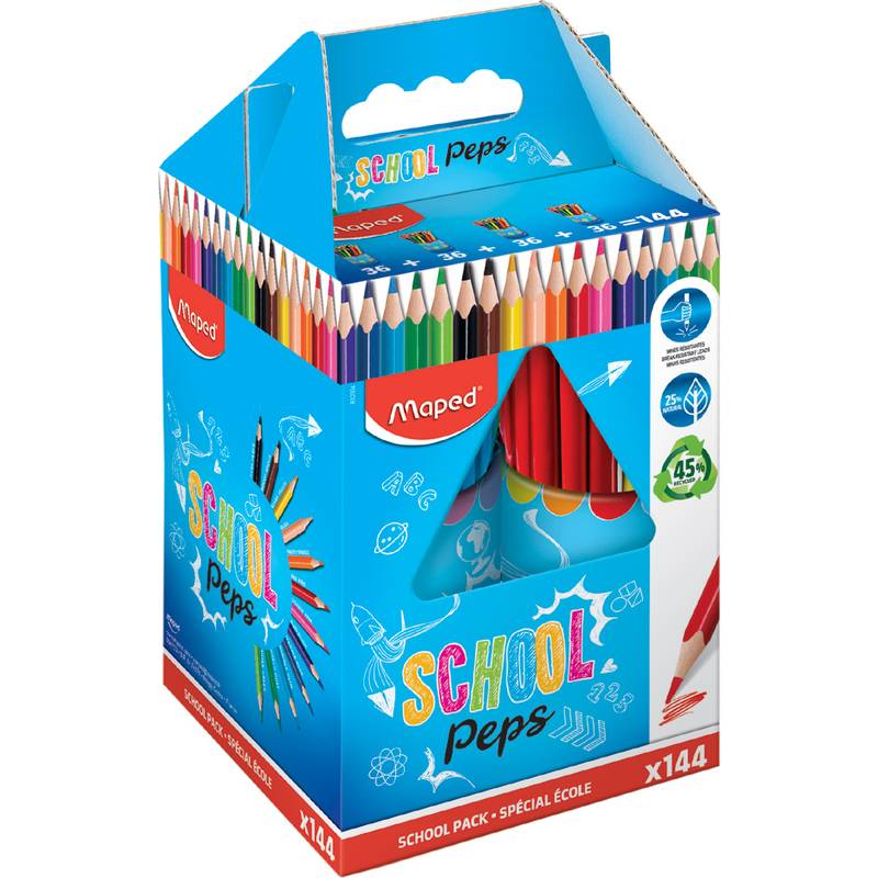Maped Dreikant-Buntstift COLOR'PEPS, 144er Schulpaket