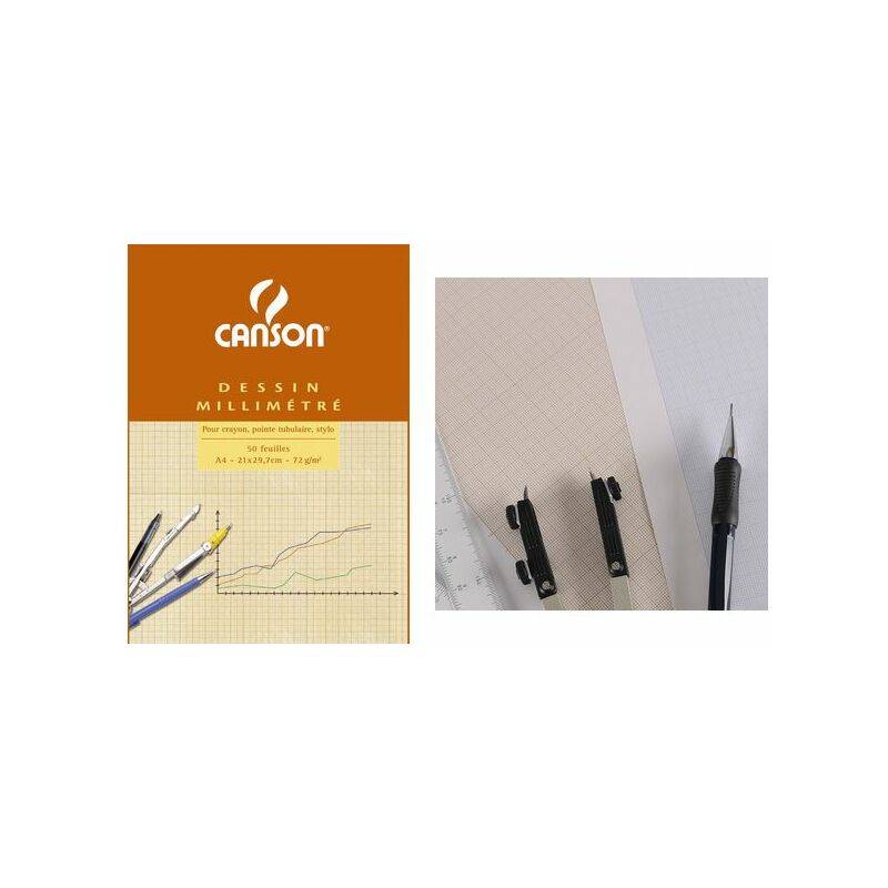 CANSON Millimeterpapier-Block, DIN A4, 90 g/qm
