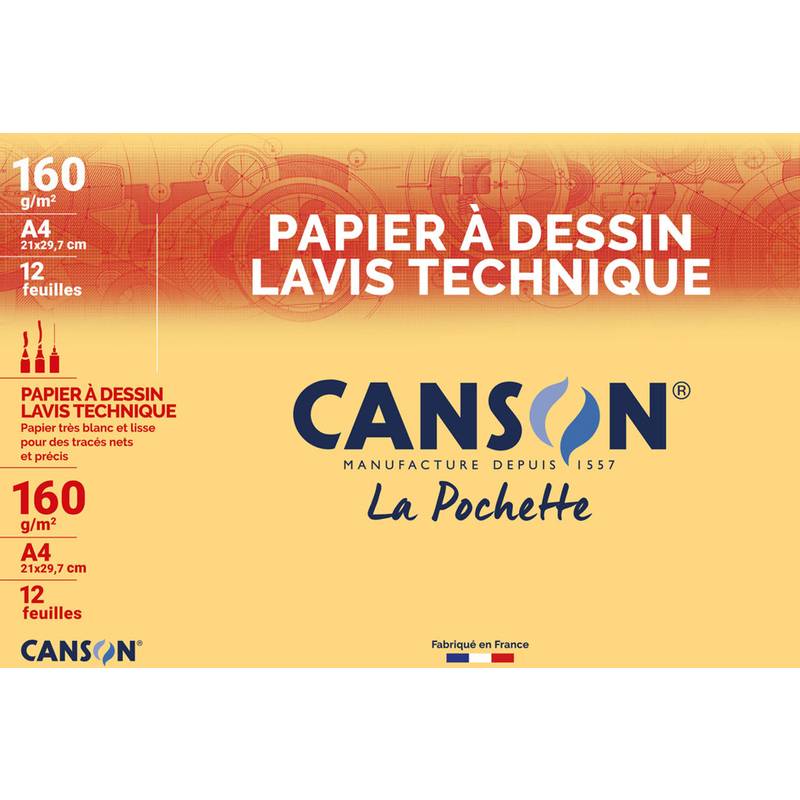 CANSON technisches Zeichenpapier, DIN A4, 160 g/qm, weiß