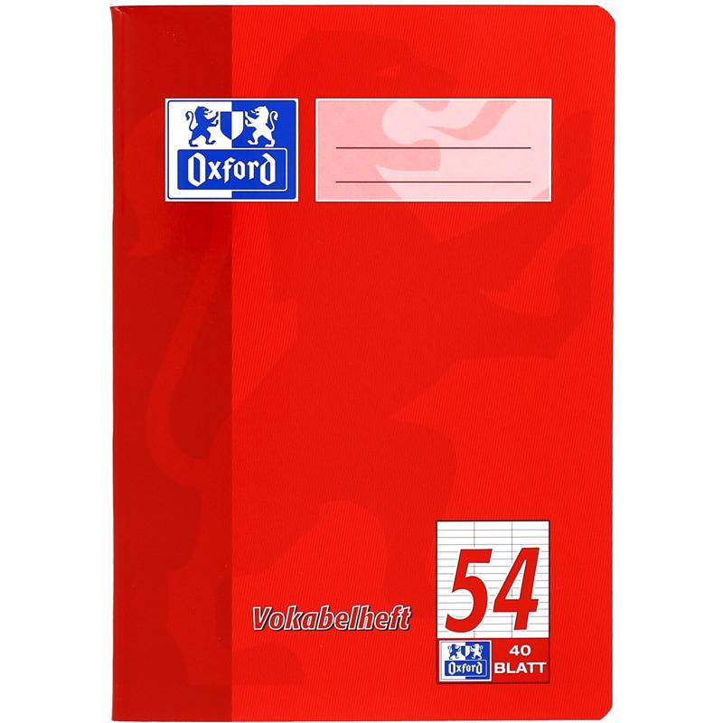 Oxford Vokabelheft, DIN A5, 40 Blatt, 3 Spalten, liniert