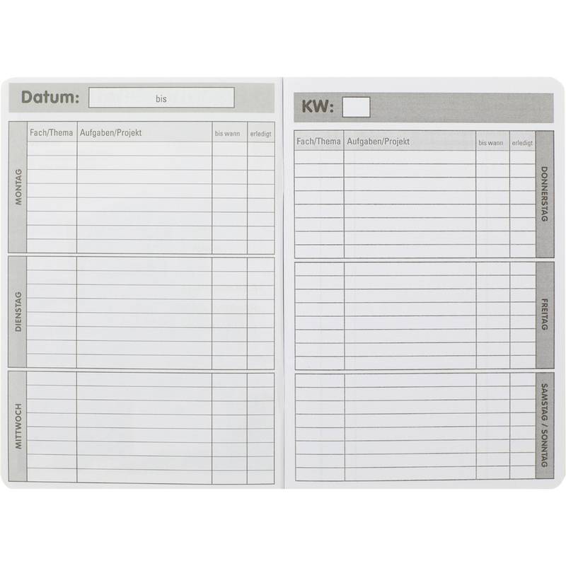 Oxford Aufgabenheft, DIN A5, 48 Blatt, farbig sortiert