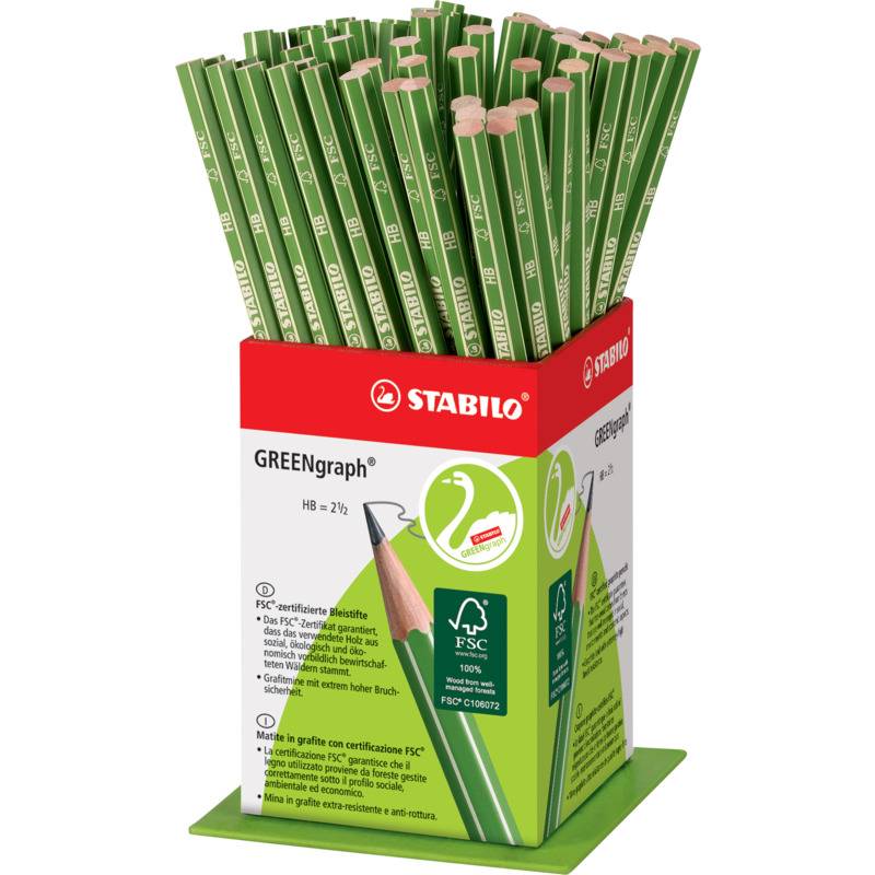 STABILO Bleistift GREENgraph, Härtegrad: HB, 60er Display