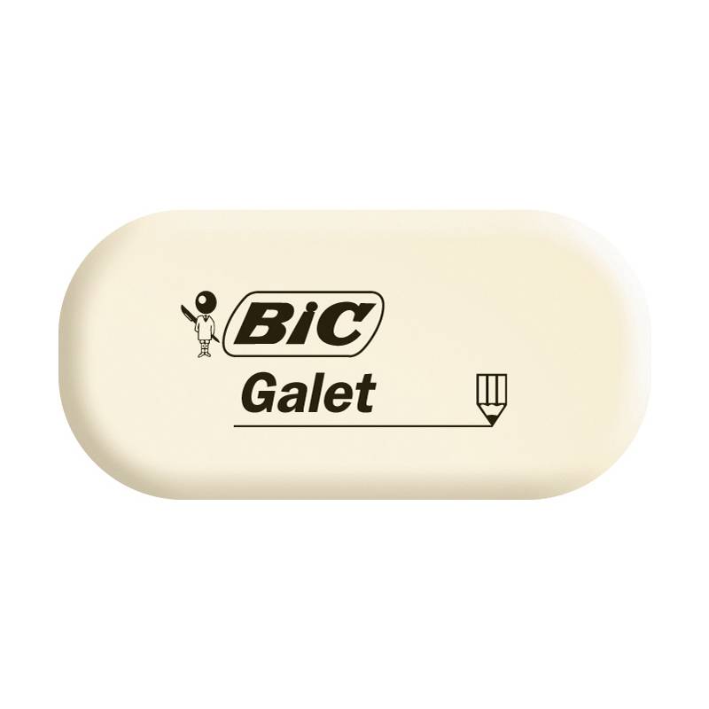 BIC Kautschuk-Radierer Galet, weiß, oval