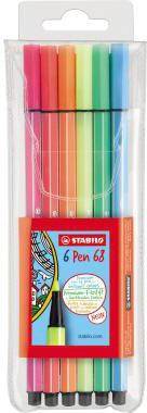 STABILO Fasermaler Pen 68 6806-1 Leuchtfarben 6 St./Pack.