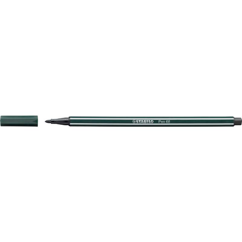 Grüner Stabilo Pen 88 Fineliner mit entferntem Deckel, das die Stiftspitze und den Schaft zeigt.