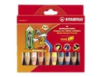 STABILO woody 3 in 1 - Farbstift - für Glas, Leder, Metall - gemischte Farben - 10 mm - 10 Stücke (Packung mit 5)