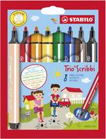 STABILO Trio Scribbi - Filzstift - gemischte Farben - 1.5-2 mm - groß (Packung mit 8)