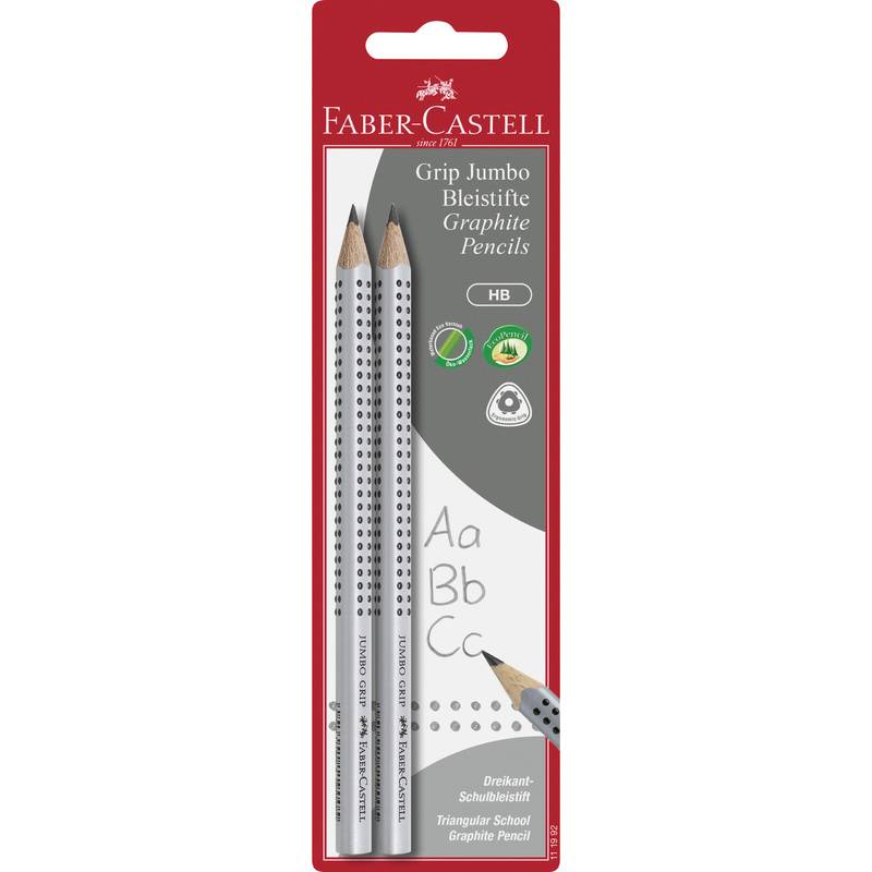 FABER-CASTELL Bleistift Jumbo GRIP, 2er Blisterkarte