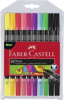 Faber-Castell 10 Neon Doppelspitz-Filzstifte' Packung mit farbenfrohem Chamäleon-Design.