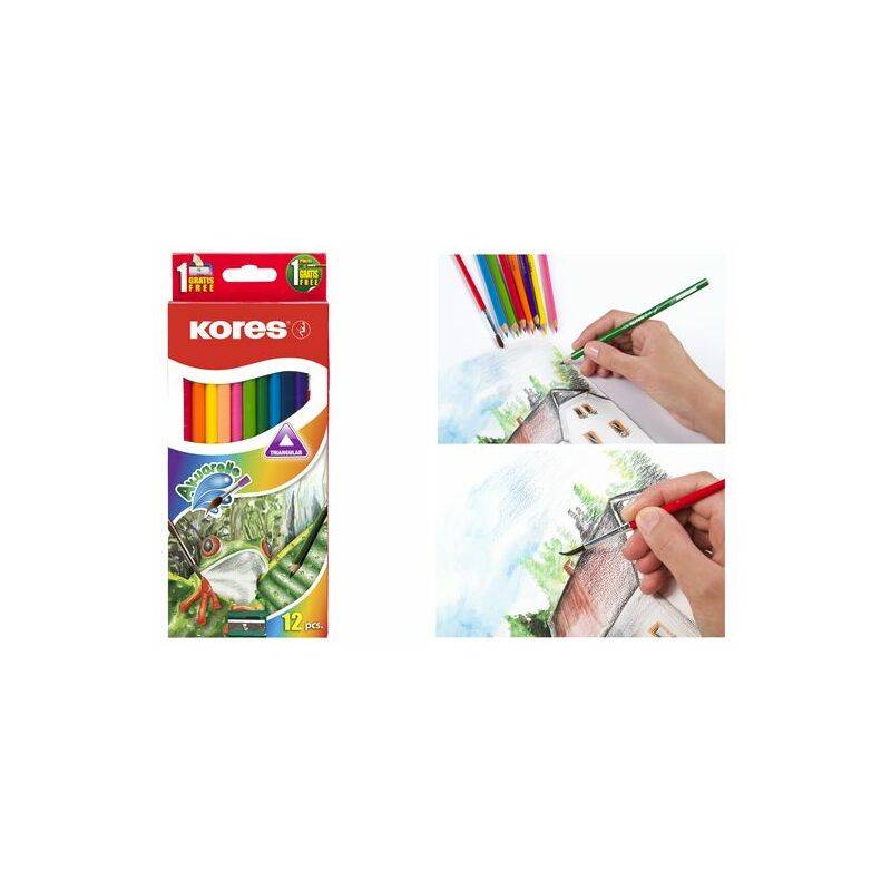 Kores Aquarell-Buntstifte "Akuarelle", dreikant, 24er Etui