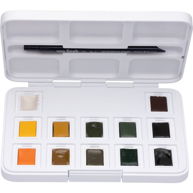 ROYAL TALENS Aquarellfarbe Van Gogh, 12er Box, Naturfarben