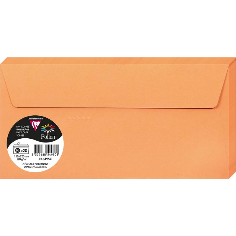 Pollen by Clairefontaine Briefumschlag DL, clementine