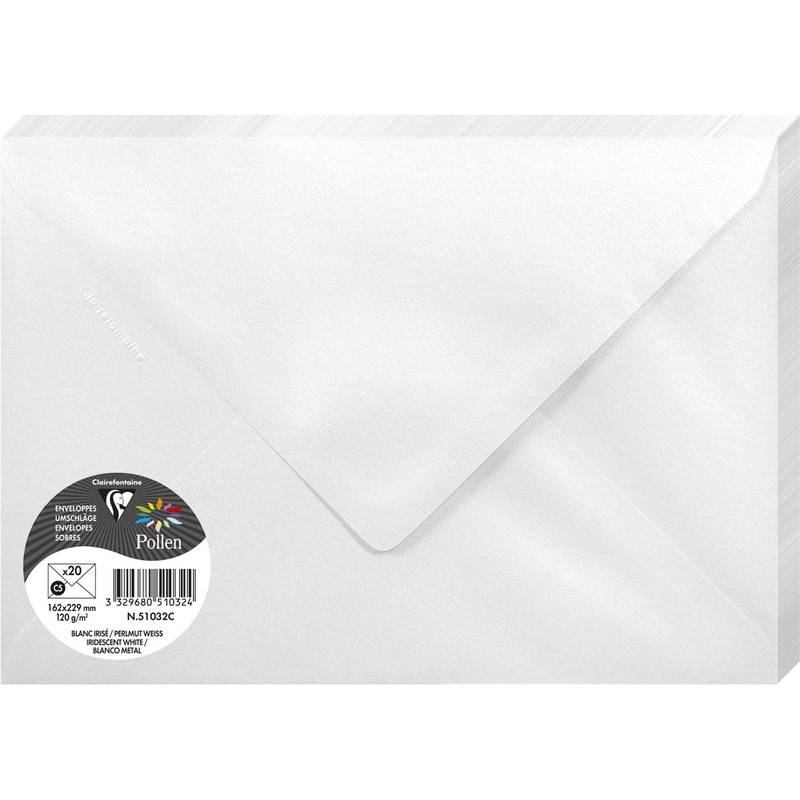 Pollen by Clairefontaine Briefumschlag C5, perlmutt-weiß