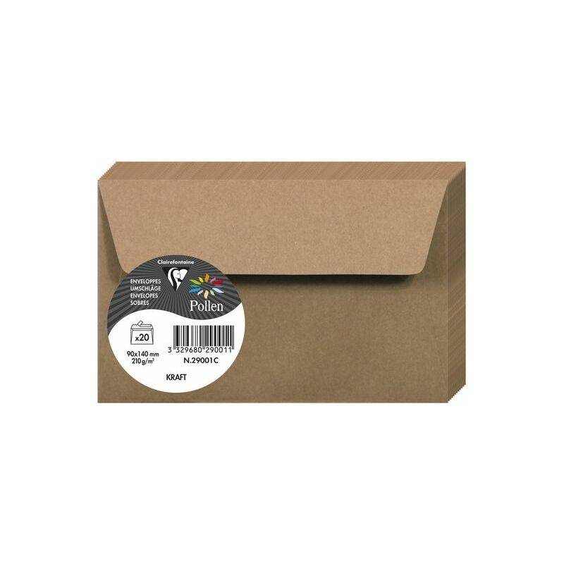 Pollen by Clairefontaine Briefumschlag Kraft, 110 x 220 mm