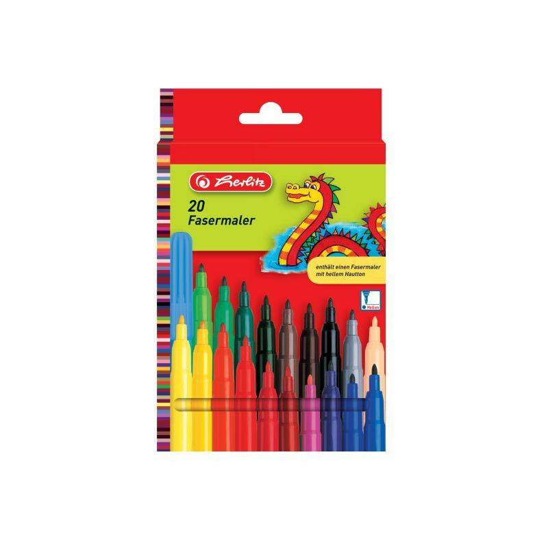 herlitz Fasermaler, 20er Karton-Etui