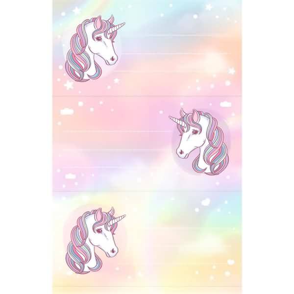 Buchetiketten Motiv 1 3 Blatt Einhorn