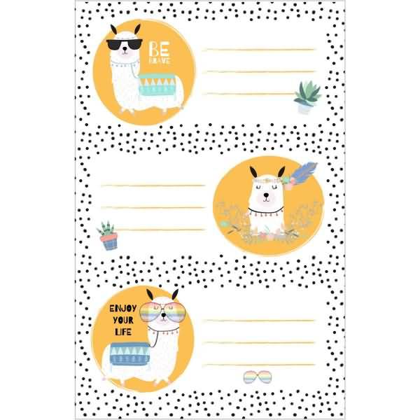 Buchetiketten Motiv 3 3 Blatt Lama