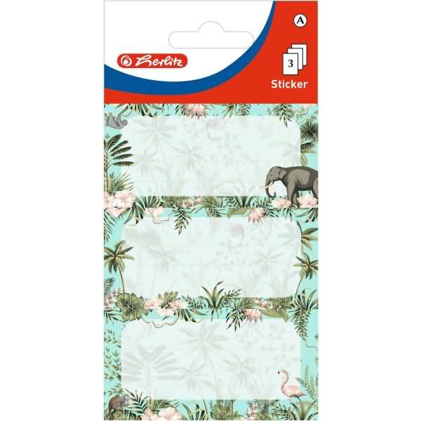 Buchetiketten Motiv 7 3 Blatt Tropical